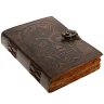 Leather Journal with Embossed Skull and Antique Paper with Deckle Edges